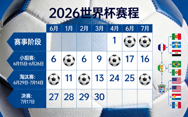 2026世界杯赛程概念图 - 日历与足球元素结合
